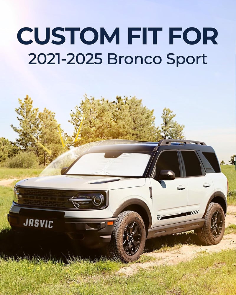 JASVIC for Ford Bronco Sport 2021-2025 Car Window Shades, 8pcs Privacy Sun Shade Set for Front Windshield Side and Rear Windows, Full Window Covers Keeps Vehicle Cool for Camping Napping - Image 3